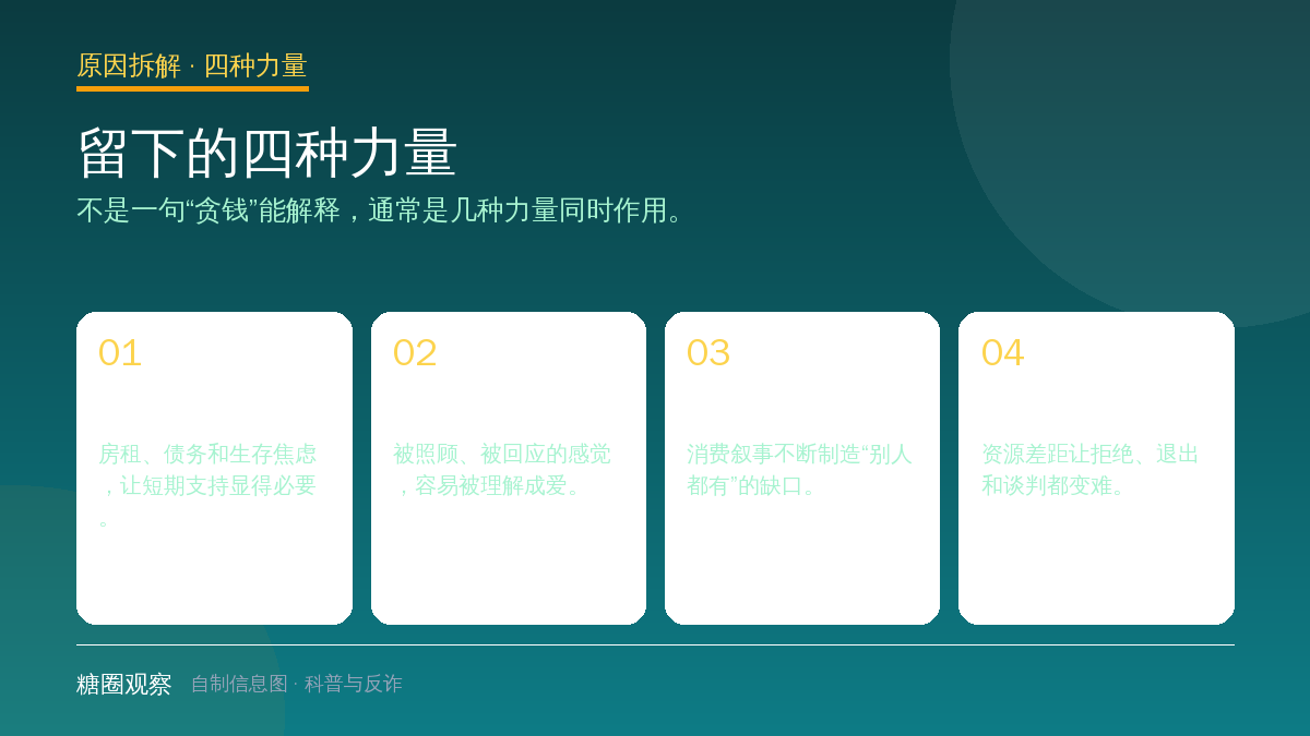 结构图：经济压力、情感依赖、物质焦虑和权力不对等四种力量