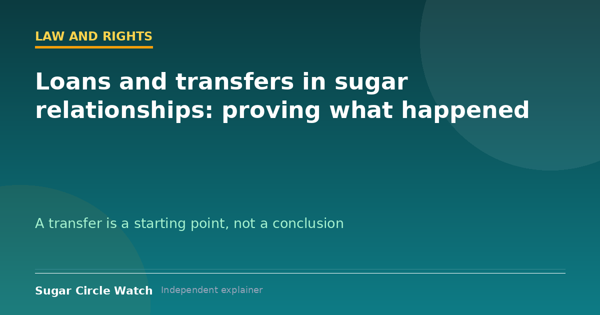 Loans and transfers in sugar relationships: proving what happened (illustration)