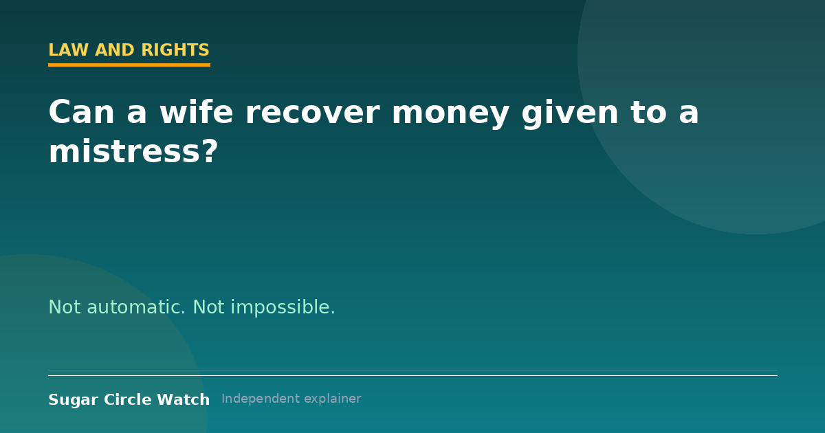 Can a wife recover money given to a mistress? (illustration)
