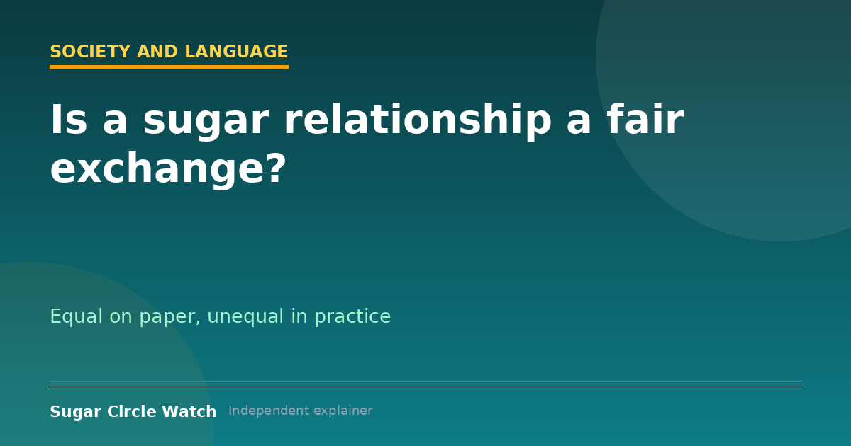 Is a sugar relationship a fair exchange? (illustration)