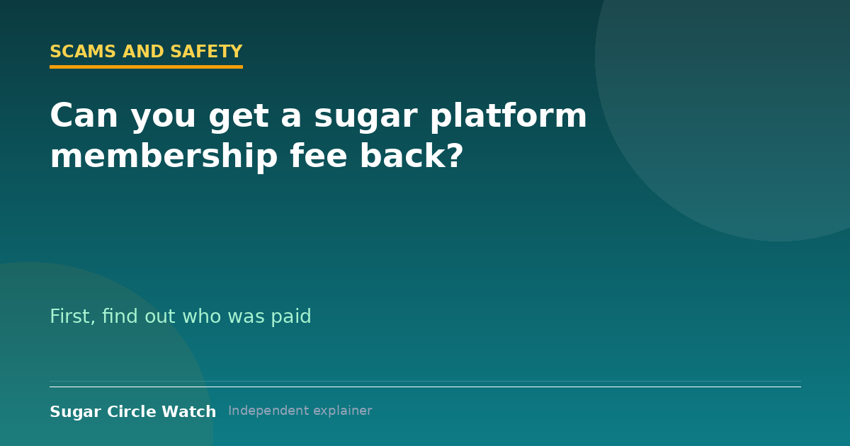 Can you get a sugar platform membership fee back? (illustration)