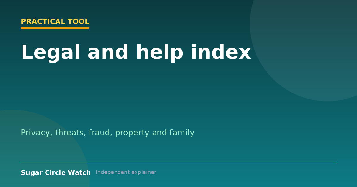 Legal and help index