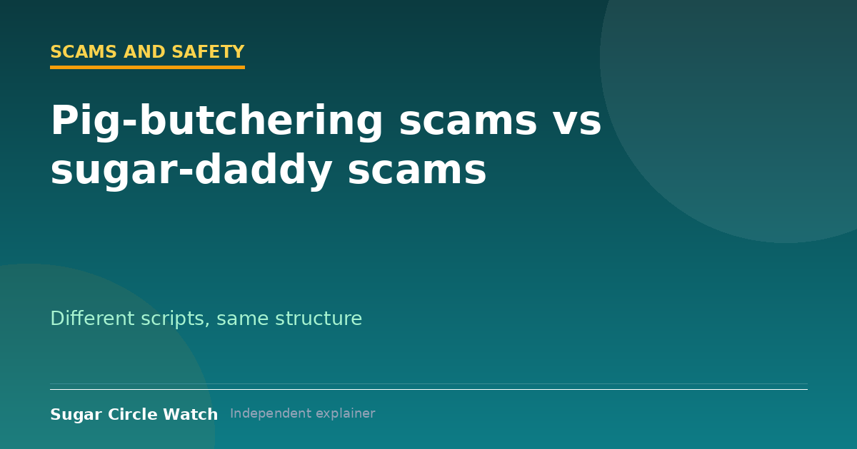 Pig-butchering scams vs sugar-daddy scams (illustration)
