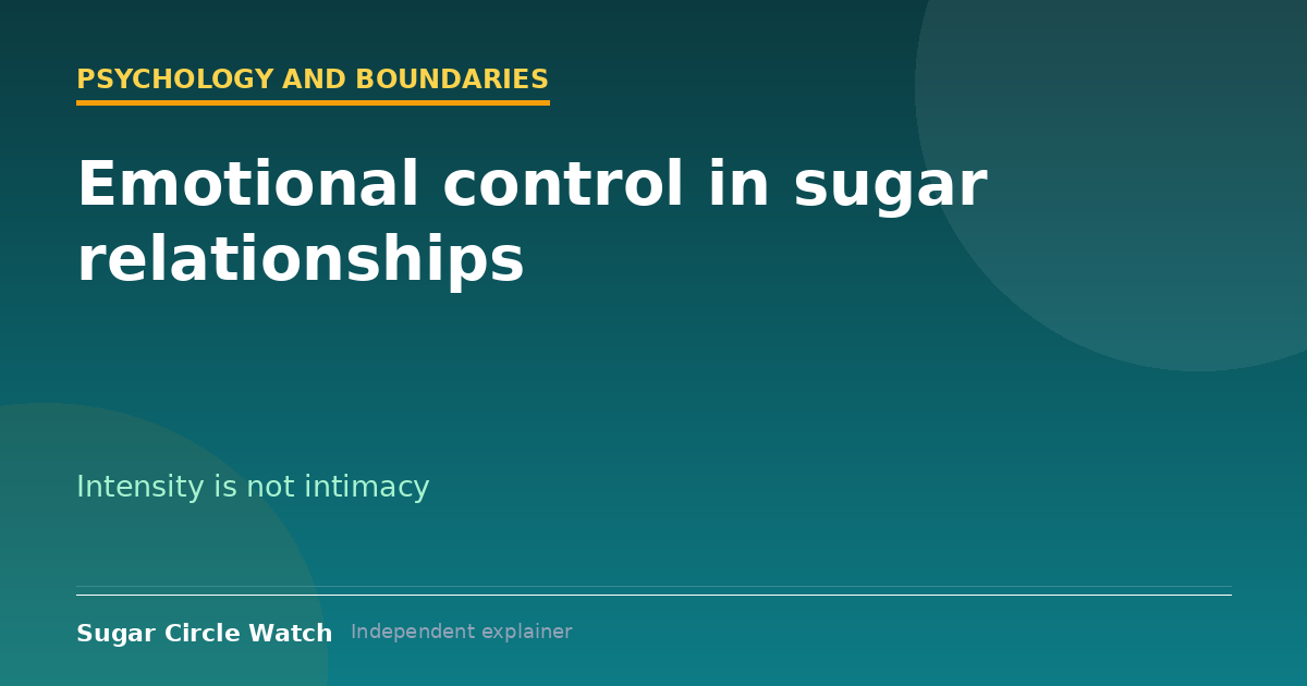 Emotional control in sugar relationships (illustration)