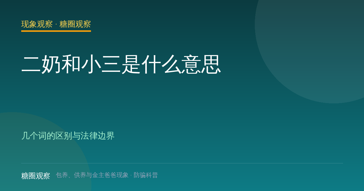 二奶和小三是什么意思（现象观察栏目配图）