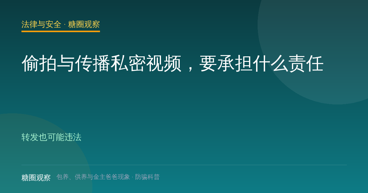 偷拍与传播私密视频，要承担什么责任（法律与安全栏目配图）